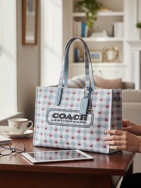 Coach Gingham Print Tote